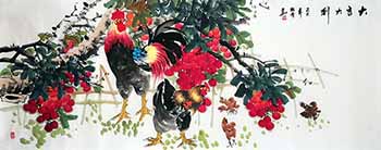 Chinese Chicken Painting,85cm x 220cm,yx21193004-x