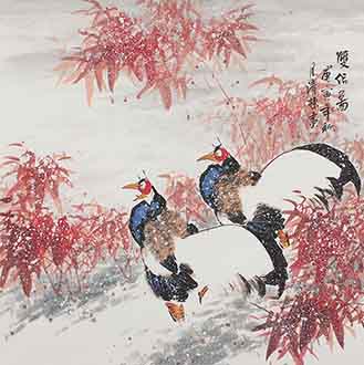Chinese Chicken Painting,69cm x 69cm,zqd21190002-x