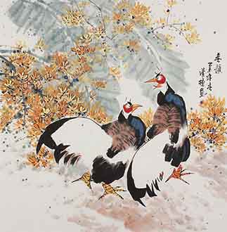 Chinese Chicken Painting,69cm x 69cm,zqd21190006-x