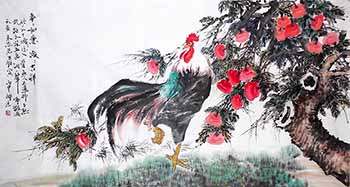 Chinese Chicken Painting,97cm x 180cm,zy21191003-x