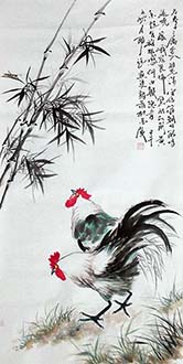 Chinese Chicken Painting,68cm x 136cm,zy21191004-x