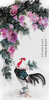 Chinese Chicken Painting,97cm x 180cm,zy21191005-x