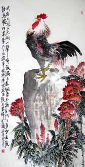 Chinese Chicken Painting,68cm x 136cm,zy21191009-x