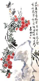 Chinese Chrysanthemum Painting,50cm x 100cm,2407006-x