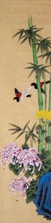Chinese Chrysanthemum Painting,33cm x 130cm,2429003-x