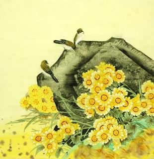Chinese Chrysanthemum Painting,69cm x 69cm,2603010-x