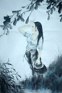 Chinese Contemporary Figures Painting,69cm x 46cm,3725001-x