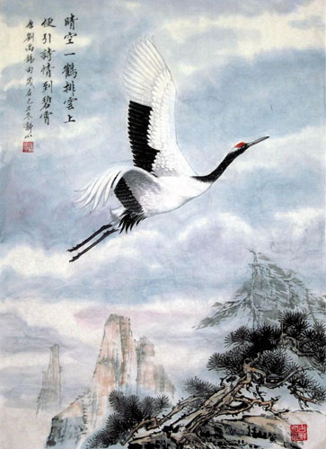 Crane,50cm x 70cm(19〃 x 27〃),4700013-z