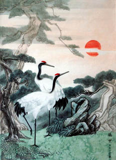 Chinese Crane Painting,60cm x 85cm,4700017-x