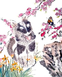 Chinese Dog Painting,55cm x 70cm,4367002-x