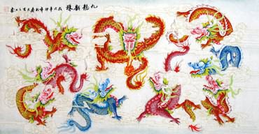 Chinese Dragon Painting,50cm x 100cm,4622007-x