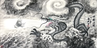 Chinese Dragon Painting,69cm x 138cm,4732019-x