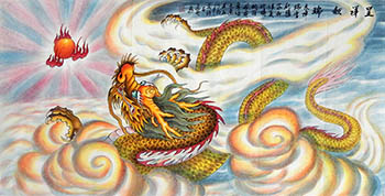 Chinese Dragon Painting,68cm x 136cm,wxy41212013-x