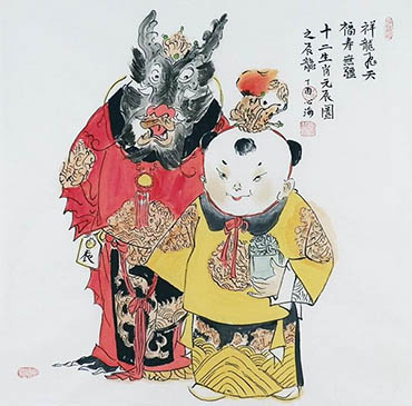 Chinese Dragon Painting,66cm x 66cm,xhjs41118001-x