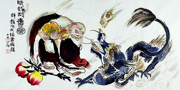 Chinese Dragon Painting,50cm x 100cm,xhjs41118006-x