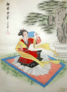 Chinese Dream of the Red Chamber Beauties & Figures Painting,40cm x 60cm,3336046-x