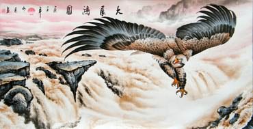 Chinese Eagle Painting,95cm x 185cm,4478001-x