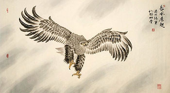 Chinese Eagle Painting,80cm x 170cm,4478008-x