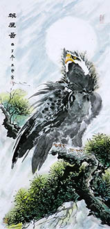Chinese Eagle Painting,68cm x 136cm,cyd41123004-x