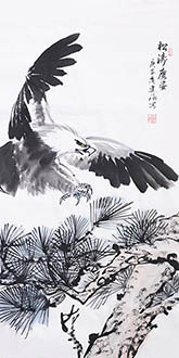 Chinese Eagle Painting,50cm x 100cm,wjh41220001-x