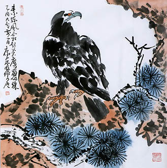 Chinese Eagle Painting,69cm x 69cm,zy41191006-x
