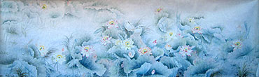 Chinese Egret Painting,145cm x 346cm,2011046-x
