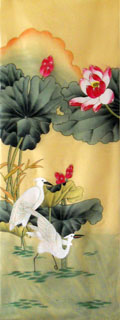 Chinese Egret Painting,50cm x 107cm,2336099-x