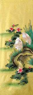 Chinese Egret Painting,50cm x 107cm,2336100-x