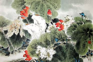 Chinese Egret Painting,43cm x 65cm,2438003-x