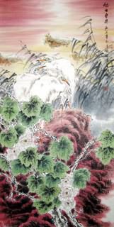 Chinese Egret Painting,66cm x 136cm,2438006-x