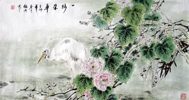 Chinese Egret Painting,50cm x 100cm,2438012-x