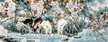 Chinese Egret Painting,70cm x 180cm,2438013-x