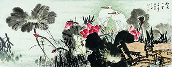 Chinese Egret Painting,70cm x 180cm,2529014-x