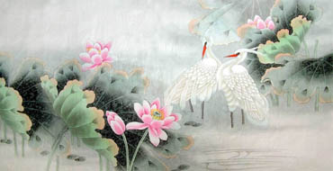 Chinese Egret Painting,66cm x 136cm,2617034-x