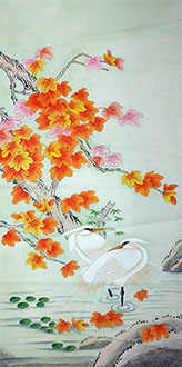 Chinese Egret Painting,50cm x 100cm,2702056-x