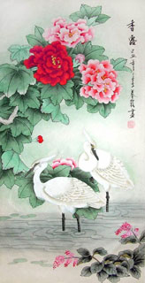 Chinese Egret Painting,55cm x 95cm,2703032-x