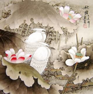 Chinese Egret Painting,66cm x 66cm,2703034-x