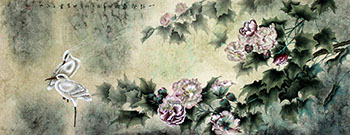 Chinese Egret Painting,65cm x 175cm,xsc21211002-x