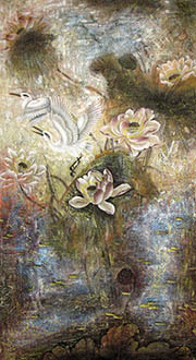 Chinese Egret Painting,96cm x 170cm,zcb21196003-x