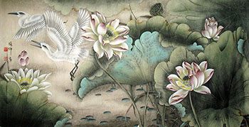 Chinese Egret Painting,66cm x 136cm,zcb21196004-x