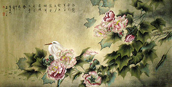 Chinese Egret Painting,66cm x 136cm,zcb21196009-x