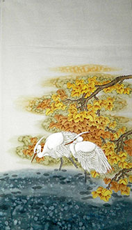 Chinese Egret Painting,65cm x 105cm,zga21210004-x