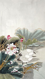 Chinese Egret Painting,65cm x 105cm,zga21210010-x