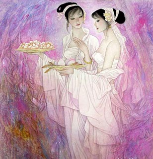 Chinese Ethnic Minority Painting,66cm x 66cm,3330008-x
