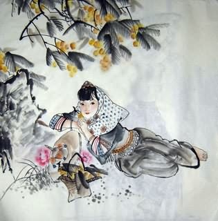 Chinese Ethnic Minority Painting,69cm x 69cm,3348034-x