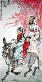 Chinese Ethnic Minority Painting,69cm x 138cm,3447032-x