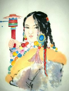Chinese Ethnic Minority Painting,30cm x 45cm,3515009-x