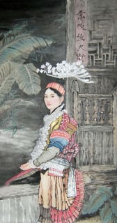 Chinese Ethnic Minority Painting,66cm x 136cm,3723001-x