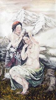 Chinese Ethnic Minority Painting,97cm x 180cm,3724004-x