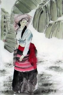 Chinese Ethnic Minority Painting,69cm x 46cm,3812007-x